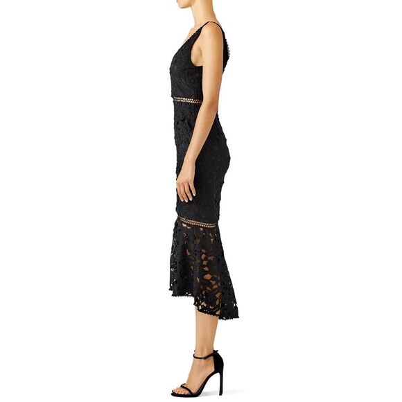 Nicholas Azalia Lace Plunge Dress in Black | Size 4 - Picture 2 of 9
